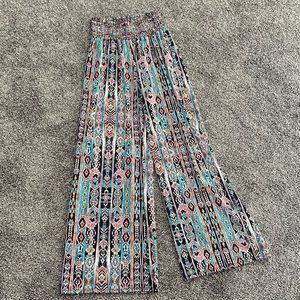 Vanity pants, wide leg, western design.